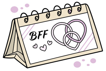 Modern flat lay of a personalized photo calendar with vibrant colors