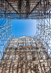 typical scaffolding at a construction site