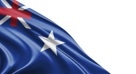 Detailed illustration of the New Zealand flag in motion.