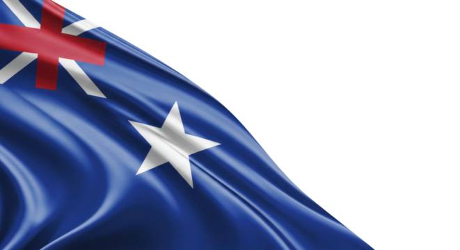 Detailed illustration of the New Zealand flag in motion.