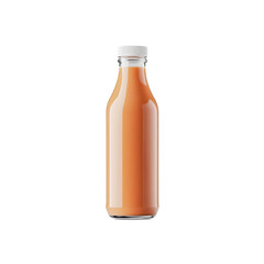 Glass Bottle of Orange Juice Mockup - Product Packaging Template