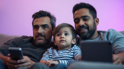 male gay couple with child