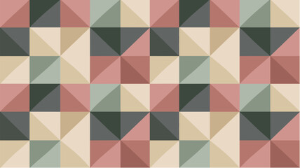 Geometric checkered seamless pattern with irregular grid in muted tones