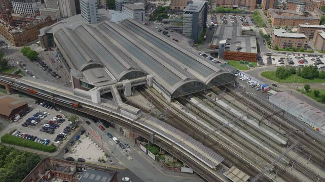 Aerial view of Manchester Piccadilly train station
