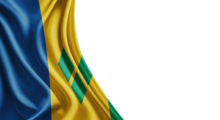 waving flag of St. Vincent Grenadines. transparent png