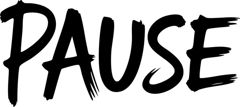 Bold Brushstroke "PAUSE" Text Graphic