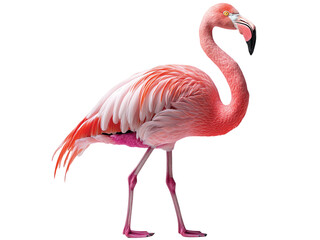 Fototapeta premium Pink flamingo isolated on transparent background png