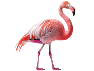 Pink flamingo isolated on transparent background png