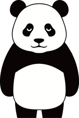 Obraz premium Interlocking Flat Design Kimo-kawaii Panda Character