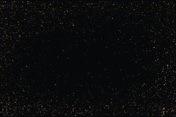 Shiny abstract glow shimmer dust gold glitter illustration frame background design. Vector gold glitter abstract golden dust template frame background design