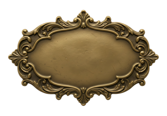 An ornate golden frame showcases vintage elegance, ideal for decorative elements, logos, or sophisticated design projects.