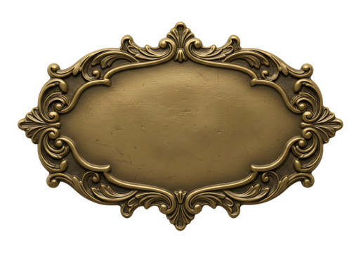 An ornate golden frame showcases vintage elegance, ideal for decorative elements, logos, or sophisticated design projects.