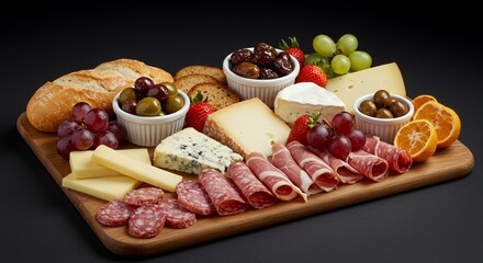 Indulge in this delectable charcuterie board, a feast for the eyes and palate.