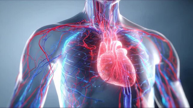 Intricate medical illustration of the human heart and circulatory system, highlighting its complexity.