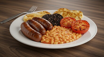 Savor the Perfect Full English Breakfast: Sausages, Beans, Toast, and More