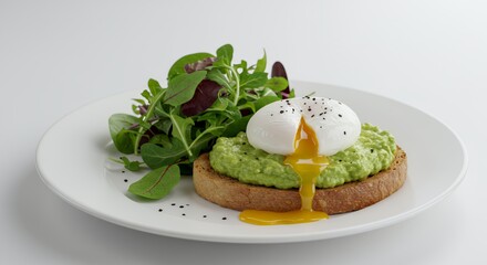 Indulge in this Exquisite Avocado Toast Topped with a Perfectly Poached Egg