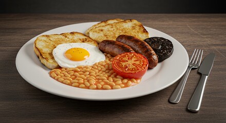 Savory Full English Breakfast: A hearty, delicious start to your day.