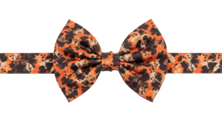Orange and brown patterned bow tie. transparent png