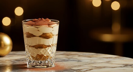 Indulge in Decadence: A Festive Tiramisu in a Crystal Glass