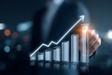 Business Growth Chart with Rising Arrow.