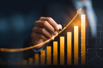 Business Growth Hand Drawing Chart.
