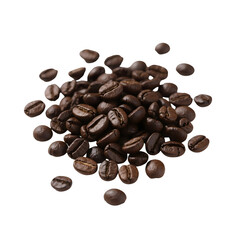 Obraz premium Pile of coffee beans isolated on transparent background