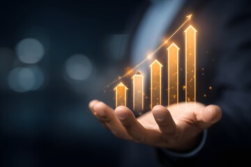 Business Growth: Upward Trend Financial Success.