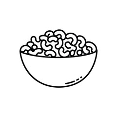 Bowl of Macaroni and Cheese Line Art Illustration