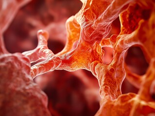 Exploring human muscle cells in extreme detail scientific study laboratory environment close-up view biological research