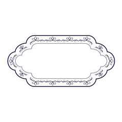 Eslimi Tazhib floral Frame. Iranian vector art isolated transparent background. Iranian Frame ideal for text box with empty space for inscription. EPS 10
