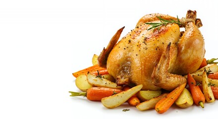 Golden Roasted Chicken with Herb-Roasted Root Vegetables, a Festive Feast