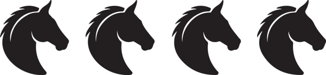 Horse head silhouette vector illustration 