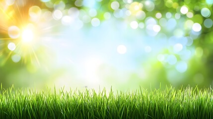 Obraz premium Vibrant Green Grass Spring Nature Background