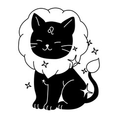 Artistic Leo Zodiac Cat Representation