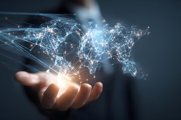 Global Network Connection in Hand.
