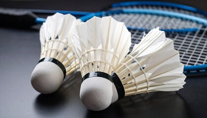 badminton shuttlecock on racket