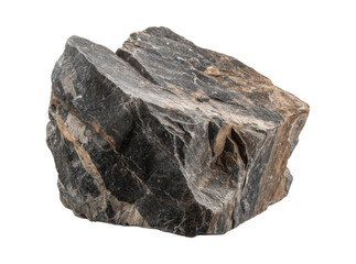 Rough dark grey and brown stone rock sample isolated, Isolated On Transparent Background
