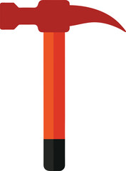 Red Claw Hammer Construction Tool Icon Illustration