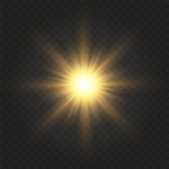 Realistic Sun Light Rays Effect on Transparent Background