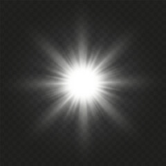 Realistic Sun Light Rays Effect on Transparent Background