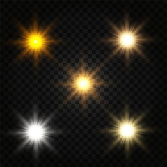 Realistic Sun Light Rays Effect on Transparent Background