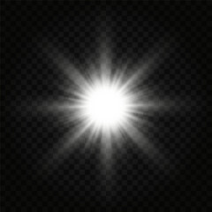 Realistic Sun Light Rays Effect on Transparent Background