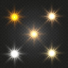Realistic Sun Light Rays Effect on Transparent Background