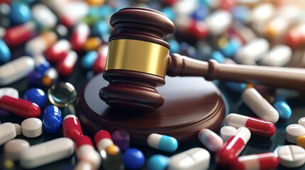 Justice and health depicted through law and medicine.
