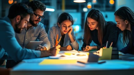 A group of people working together in a meeting room