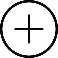 Obraz premium Simple outline style plus sign graphic element for design projects