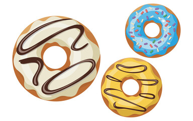 Donut vector design, vector illustration, Donut design, silhouette style.
