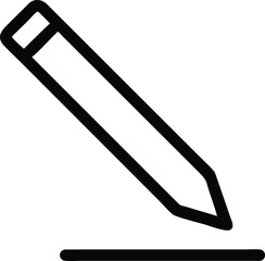 Minimal outline vector icon of a pencil for creative projects