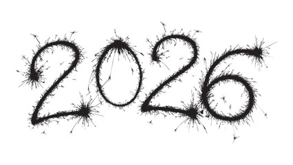 2026 Black Sparkler New Year Celebration Design