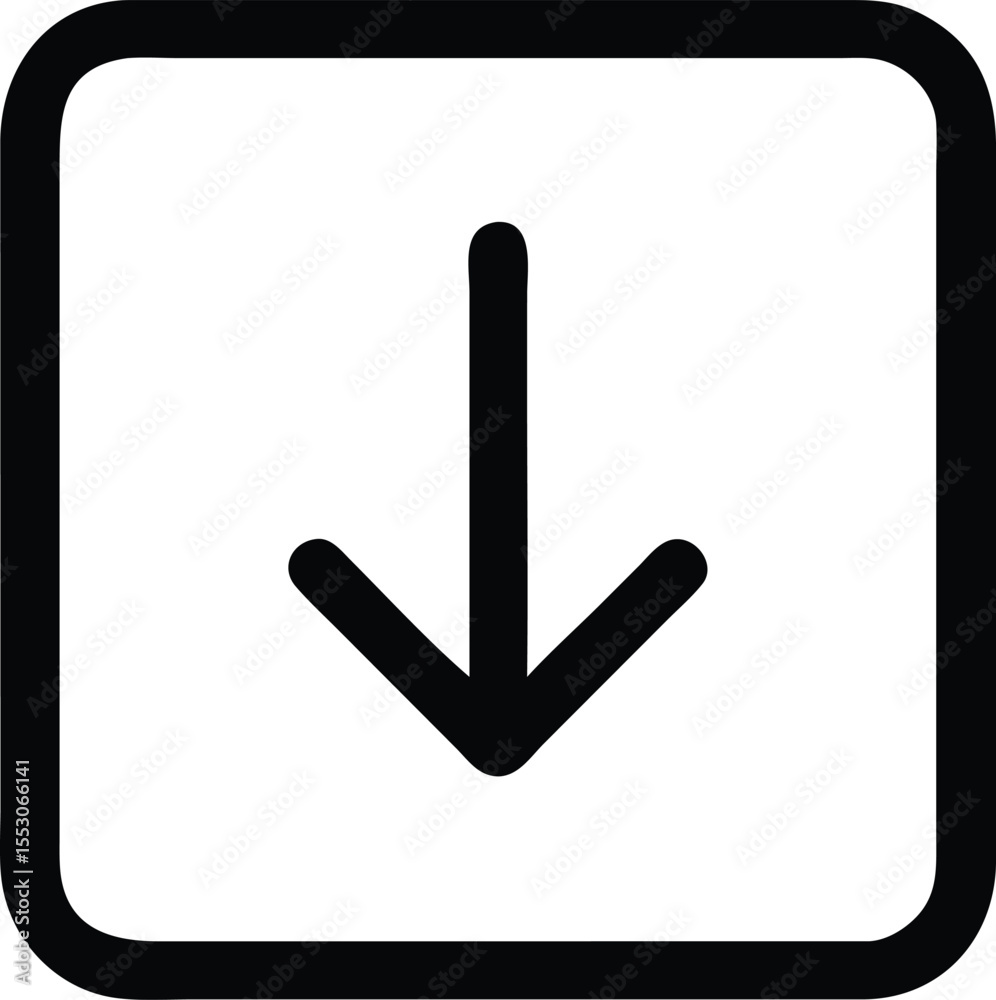 Poster clean outline vector icon representing a dropdown menu selection interface element